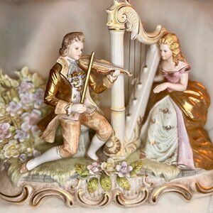 VTG ~  Original Lenwile-Ardalt Japan Musical Figurine W Harp & Violin #7857